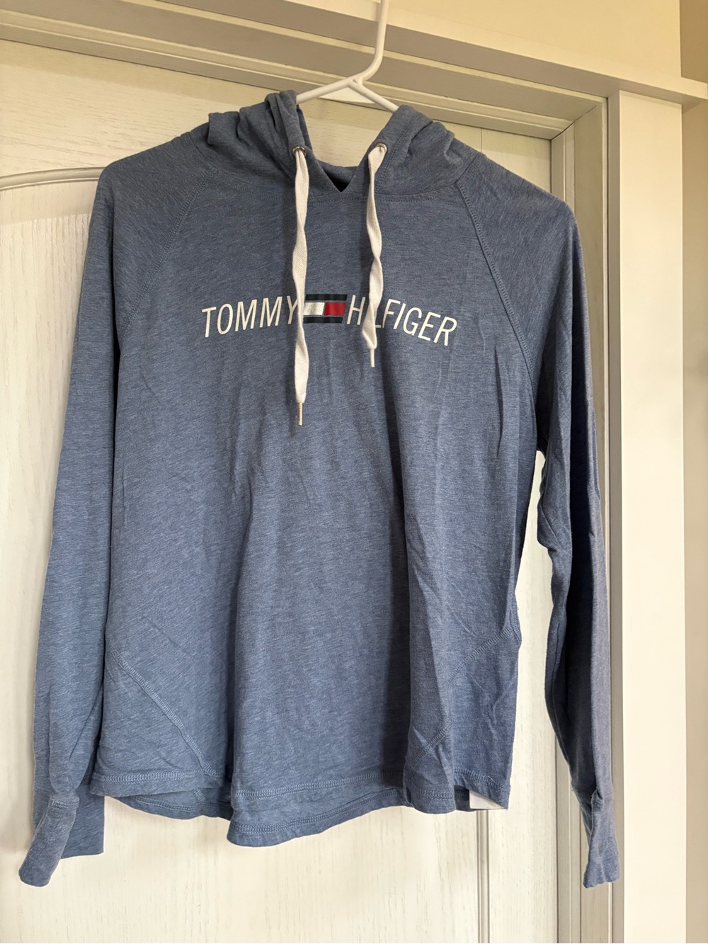 Tommy Hilfiger Light Blue Hooded Long-Sleeve Pullover
